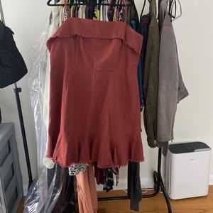 Rust colored linen ASOS dress